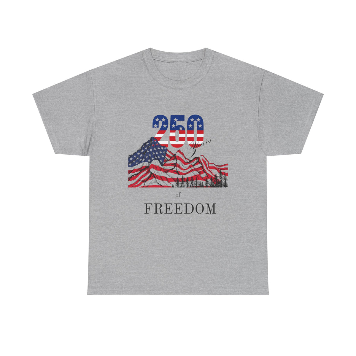Freedom 250 American Flag T-Shirt — Patriotic 4th of July Tee