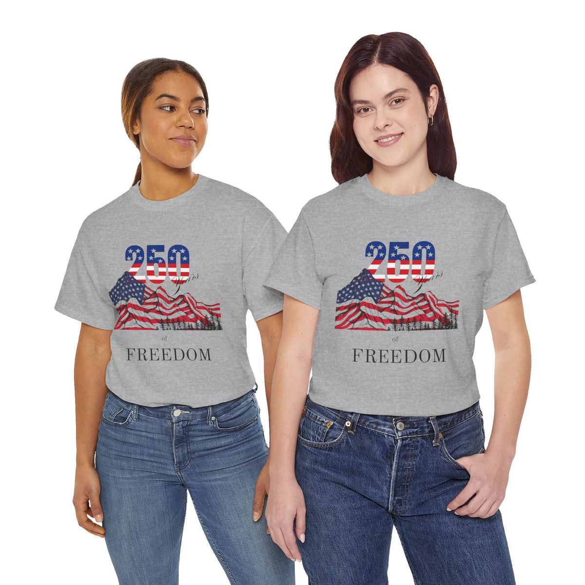 Freedom 250 American Flag T-Shirt — Patriotic 4th of July Tee