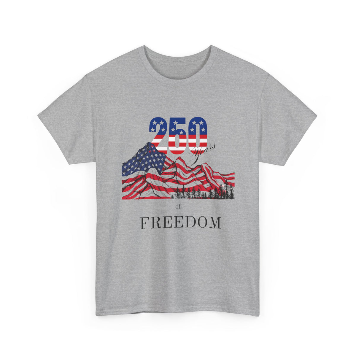 Freedom 250 American Flag T-Shirt — Patriotic 4th of July Tee